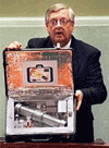 Mock-up of a "suitcase nuke" made by US Congress staff for the Congressional hearing on Russian espionage held by Rep. Dan Burton (R-Indiana) on 24 January 2000. 